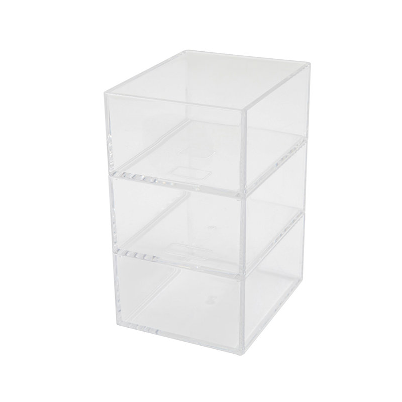 Thomas Martha Stewart Stack and Slide Plastic Tray Office Desktop Organizer, 2" H x 3" W x 3.75" D