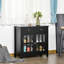 Audel Kitchen Cabinet with 2 Drawers and Glass Doors-887324598