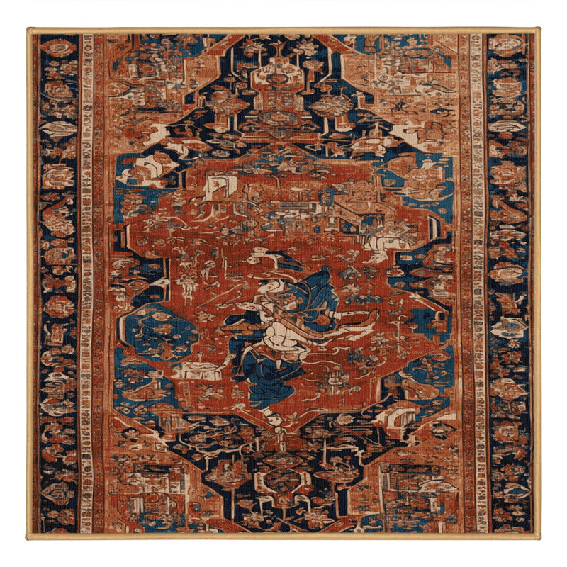 Tapis brun lavable à la machine, Carré 6 pi