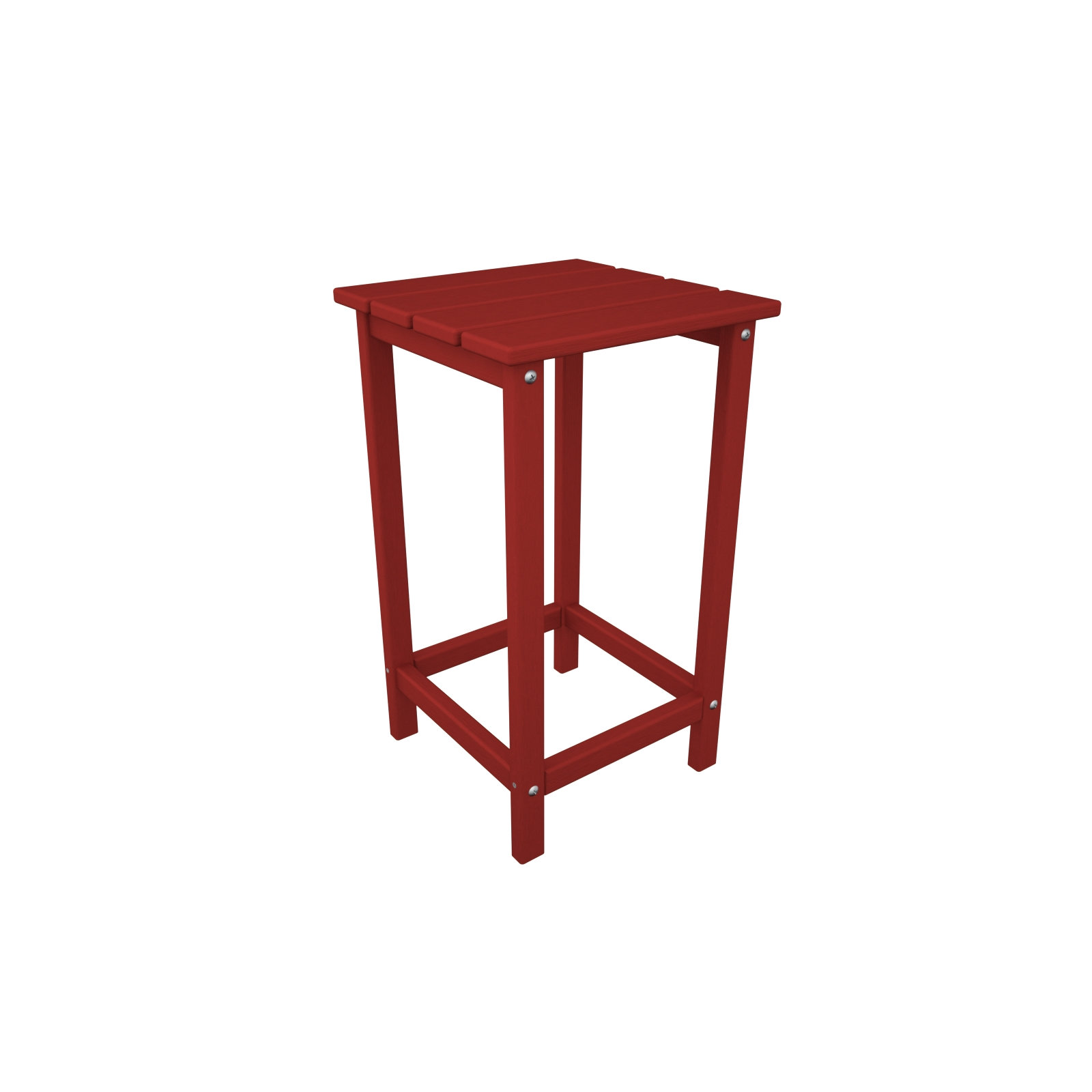 POLYWOOD Long Island 26" Counter Side Table, Sunset Red
