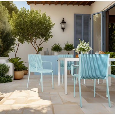 Ensemble de 4 chaises longues modernes PP