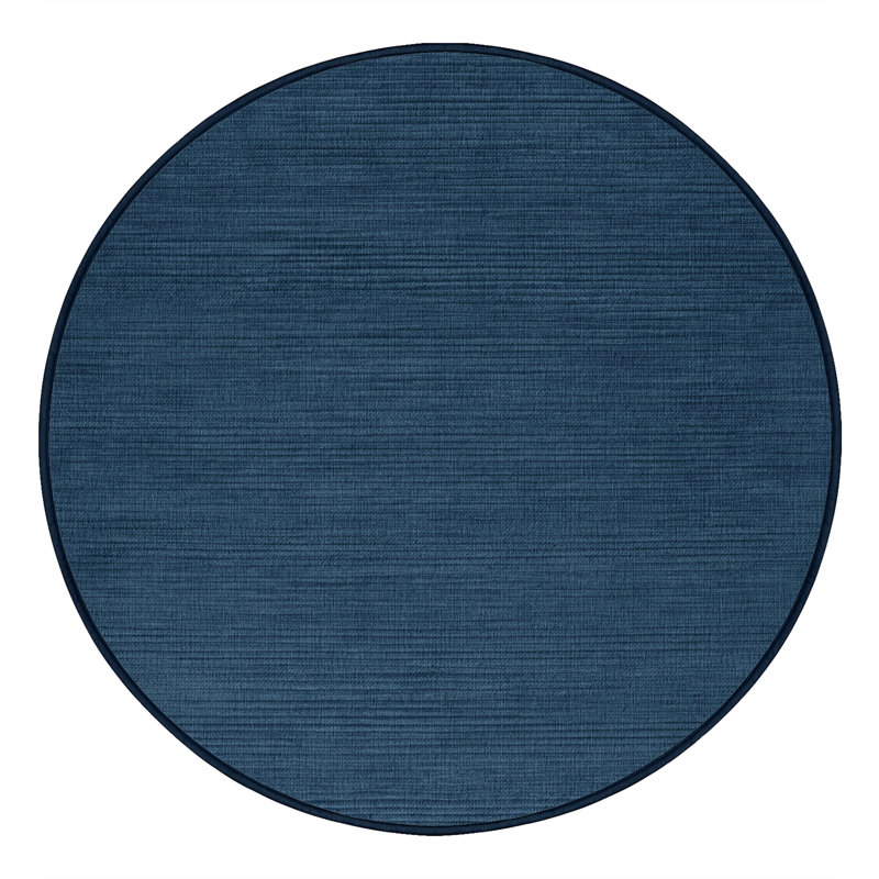 Machine Washable Solid Gray Area Rug, Rond 5 pi
