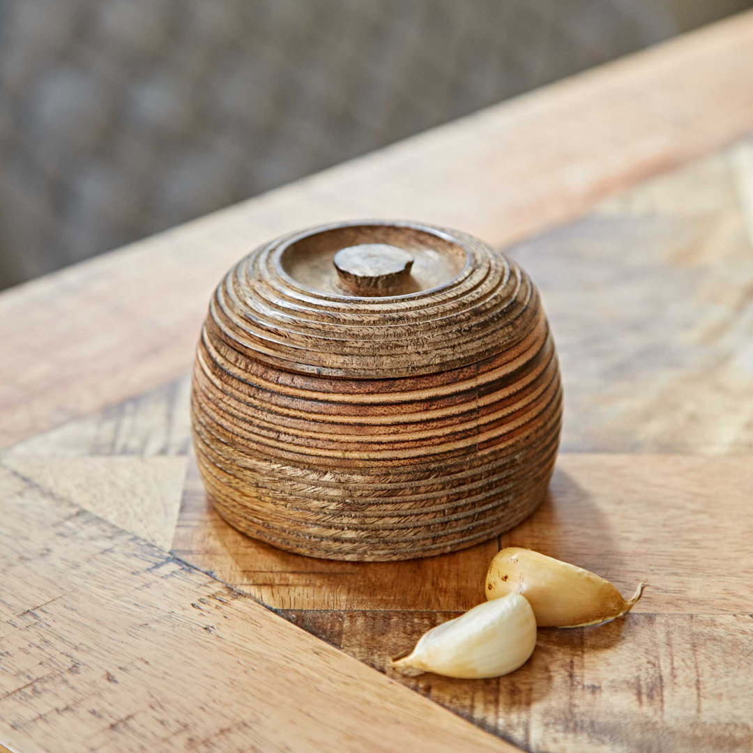 Makula Natural Mango Wood Bowl with Lid