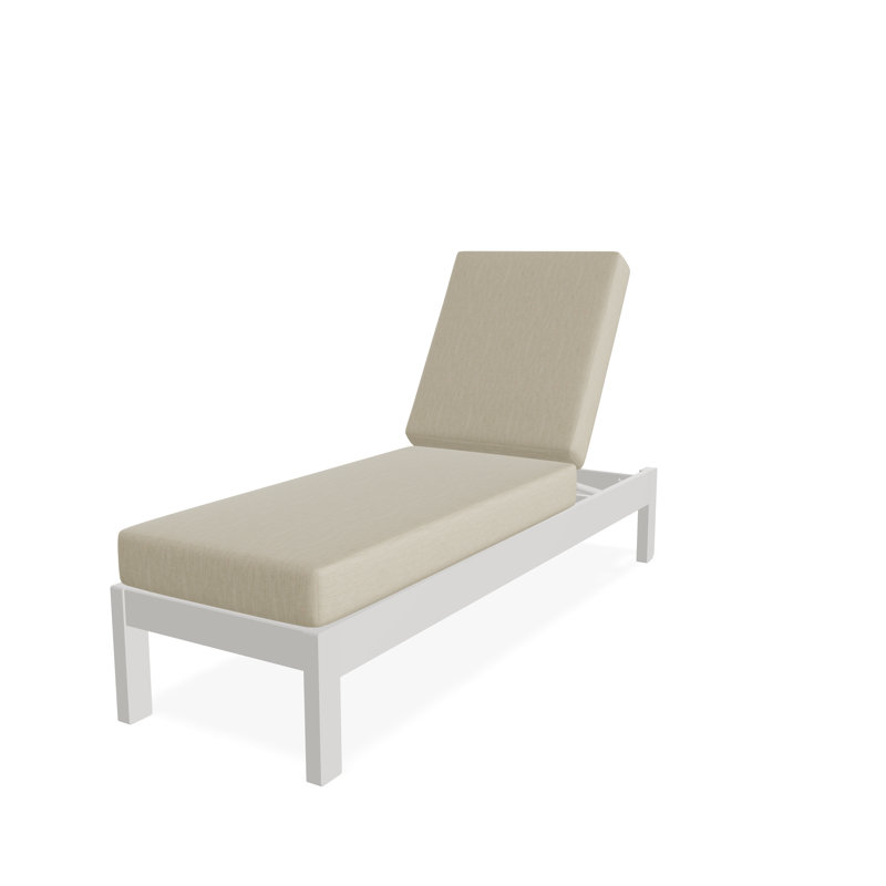 Chaise longue sans accoudoirs en polyester à 3 positions Leeward, Husky, Neige