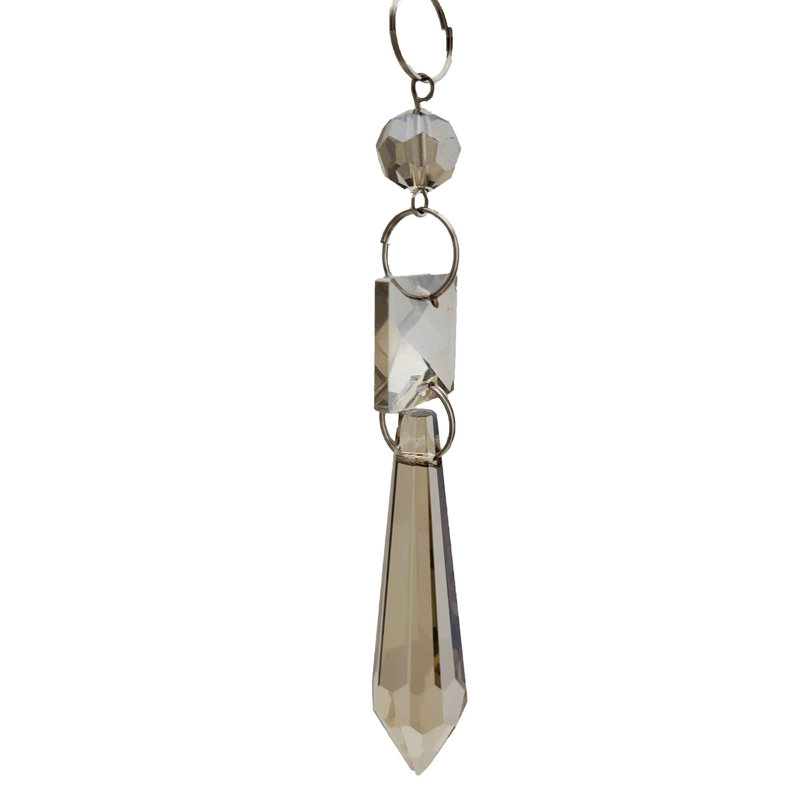 Ornement faîteau à cristal de verre (ensemble de 12), Ambre