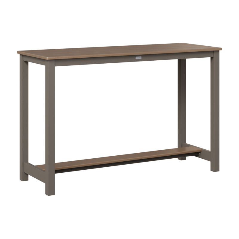 Balcony Outdoor Bar Table, Hammered Top Bronze, 38.5" H x 60" W x 22" D, Graphite