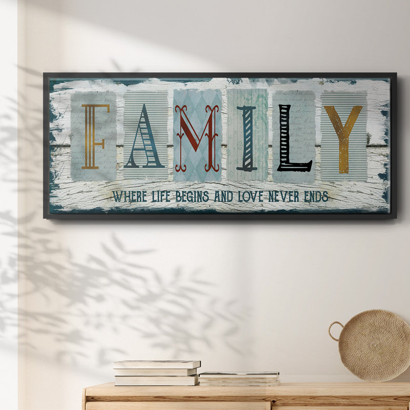 «Family Where Life», toile encadrée, H 20 po x l 50 po