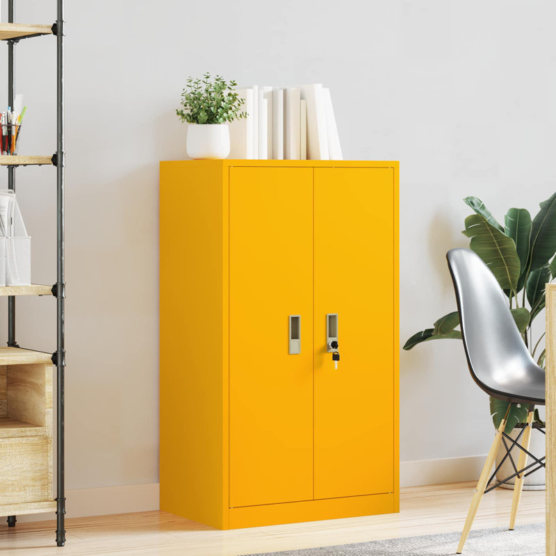 Storage Cabinet, Mustard Yellow