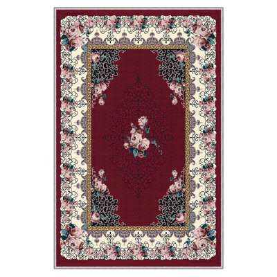 Mcabee Oriental Machine Runner 2'7"" x 9'10"" Polyester Area Rug in Woven Red/White/Pink -  East Urban Home, 08F10B2686B74476AE4E06D3DFF2700F