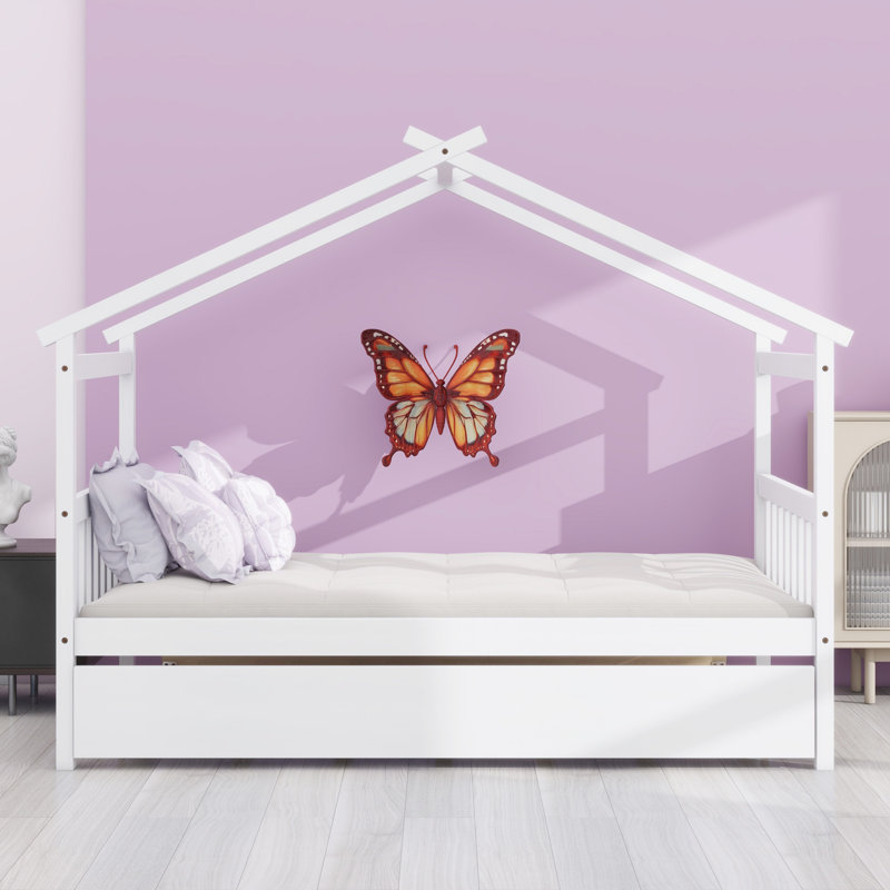 Lit en bois avec lit gigogne, blanc