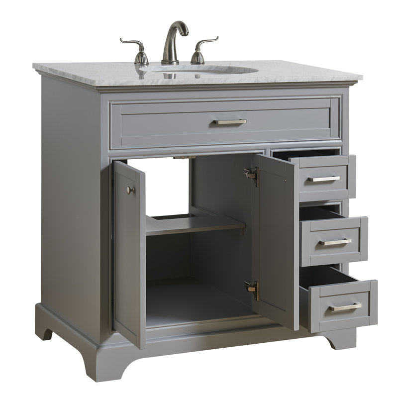 Ensemble de meuble-lavabo simple 36 po Hermes, Gris clair