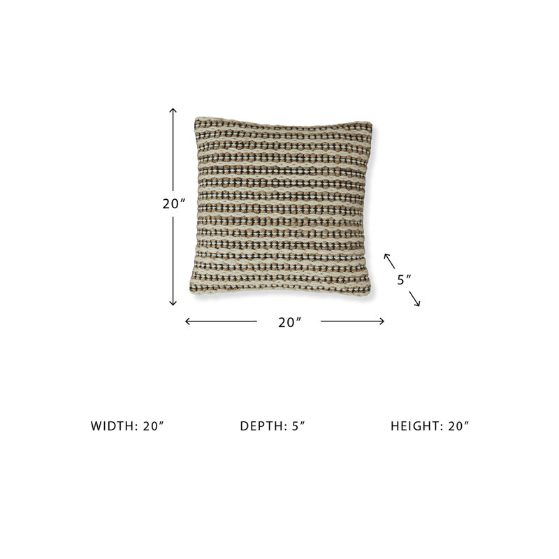 Jaciah Striped Wool Blend Reversible Throw Pillow