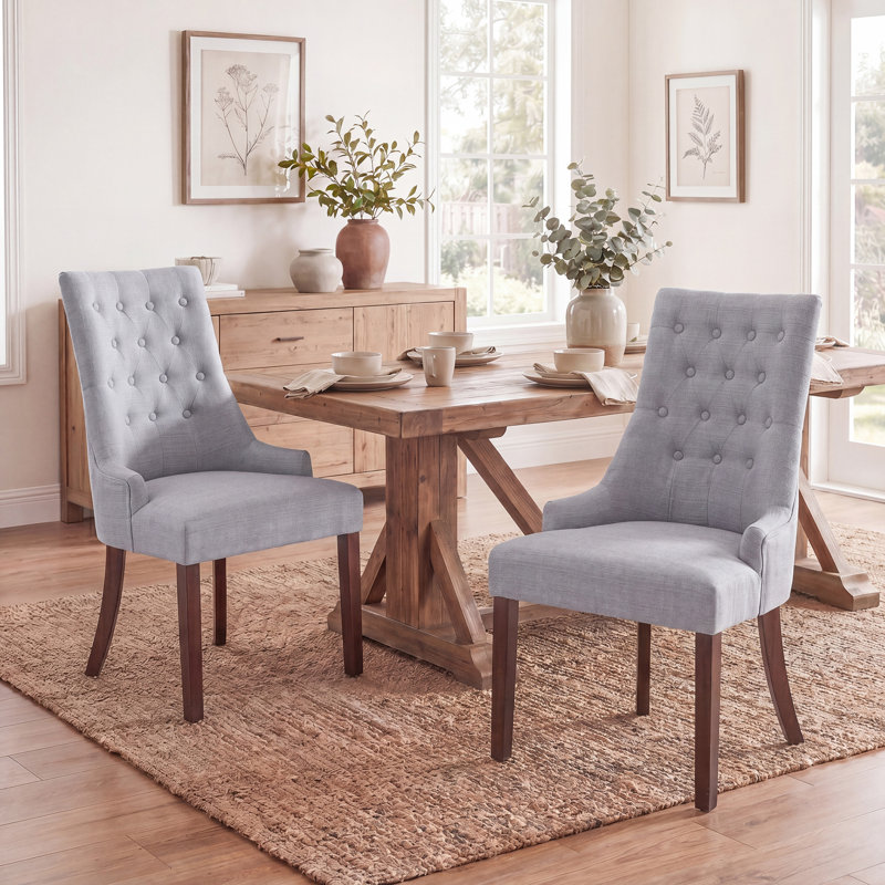 Chaise d'appoint rembourrée Amelia, Tissu à tressage panier gris clair