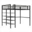Lit mezzanine en métal avec tablettes à 4 niveaux et rangement-2055445011