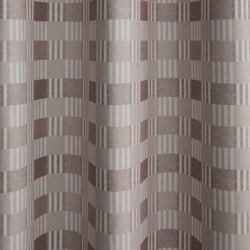 Wilson Check Blackout Thermal Eyelet Curtains, Beige, 90cm Width x 228.6cm Drop