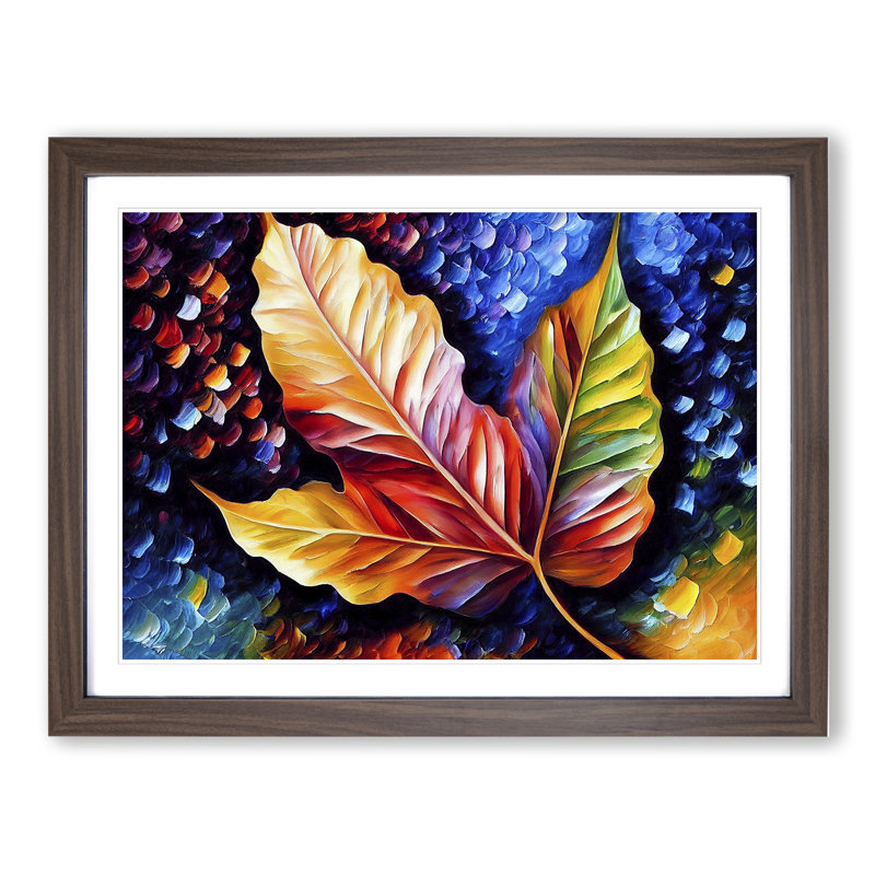 Glimmering Leaf Vol.6 - Framed Print, 34cm H x 46cm W x 2cm D, Walnut