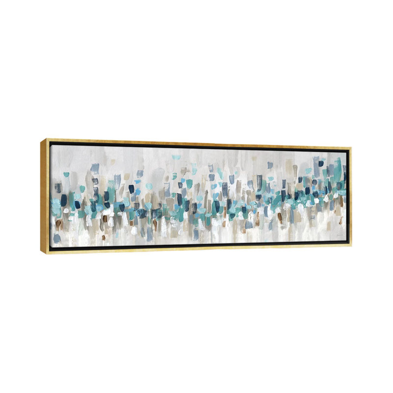 «Blue Staccato» par Inconnu - reproduction d'art, Toile dorée avec cadre flottant, H 24 po x l 72 po x P 1,5 po