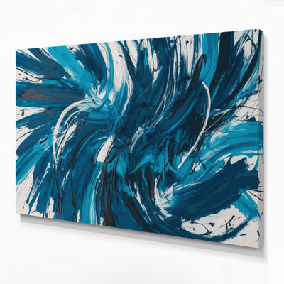 «Lyrical Abstraction 11», art mural sur toile bleue