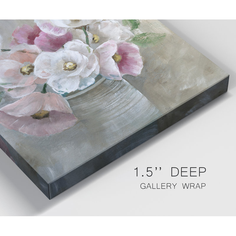 Blooming and Blush - Reproduction d'art sur toile tendue, H 16 po x l 16 po x P 1 po