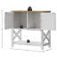 Console de ferme avec prise de courant, table de vestibule avec armoire de rangement et tablette, bar pour couloir, cuisine, salon, blanc