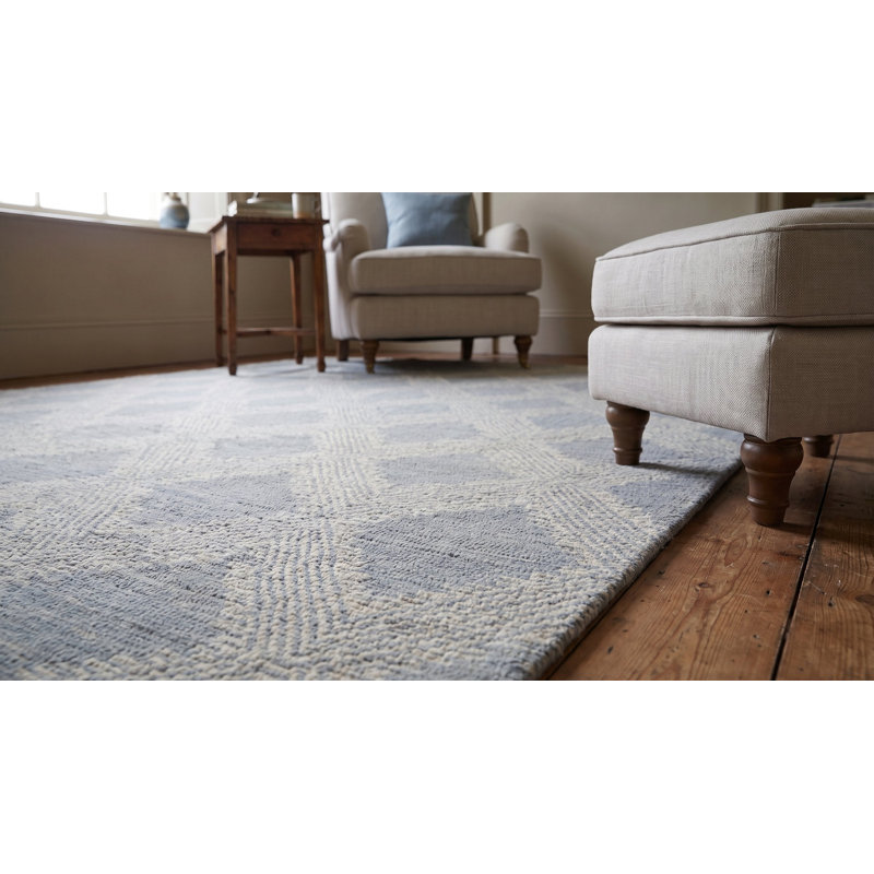 Hand Tufted Wool Geometric Area Rug in Gray, 5' x 8'