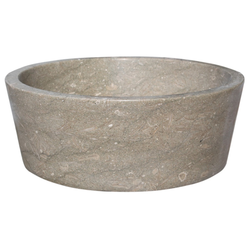 TashMart 16 " Marble Circular Bathroom Sink, Sea Grass