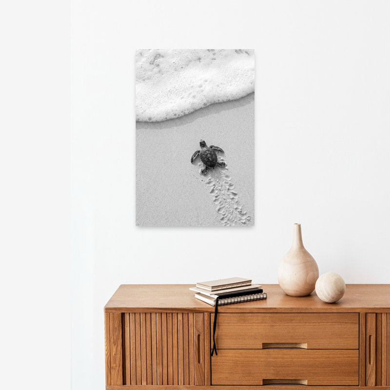 Reproduction d'art mural bébé tortue de mer voyage tortue plage nature, 24" H x 16" W