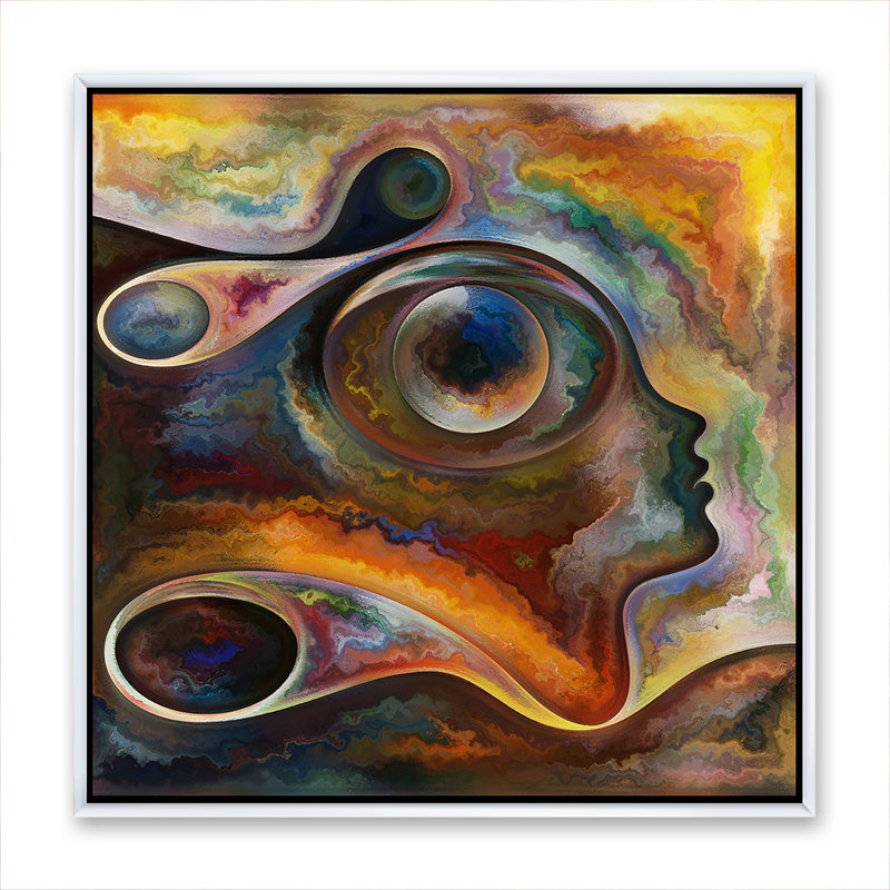Inner Reality Landscape - reproduction d'art sur toile, Toile avec cadre blanc, H 46 po x l 46 po x P 1,5 po