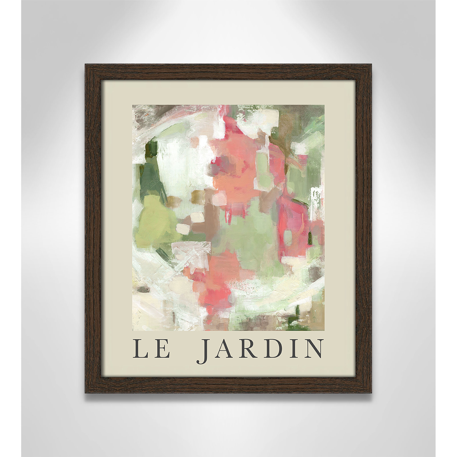Riya "Le Jardin" Print by Carol Robinson, Walnut Single Picture Frame, No, 15" H x 13" W x 0.75" D