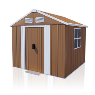 6x4 Ft Heavy Duty Metal Storage Shed With Windows And Lockable Door
