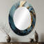 Vortex doré et bleu - miroir mural ovale moderne doré-1089202713