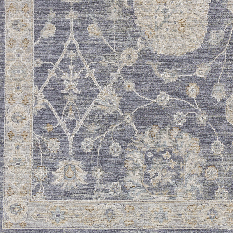 Tapis gris / bleu Garlef, Rectangle 2 pi 7 po x 4 pi