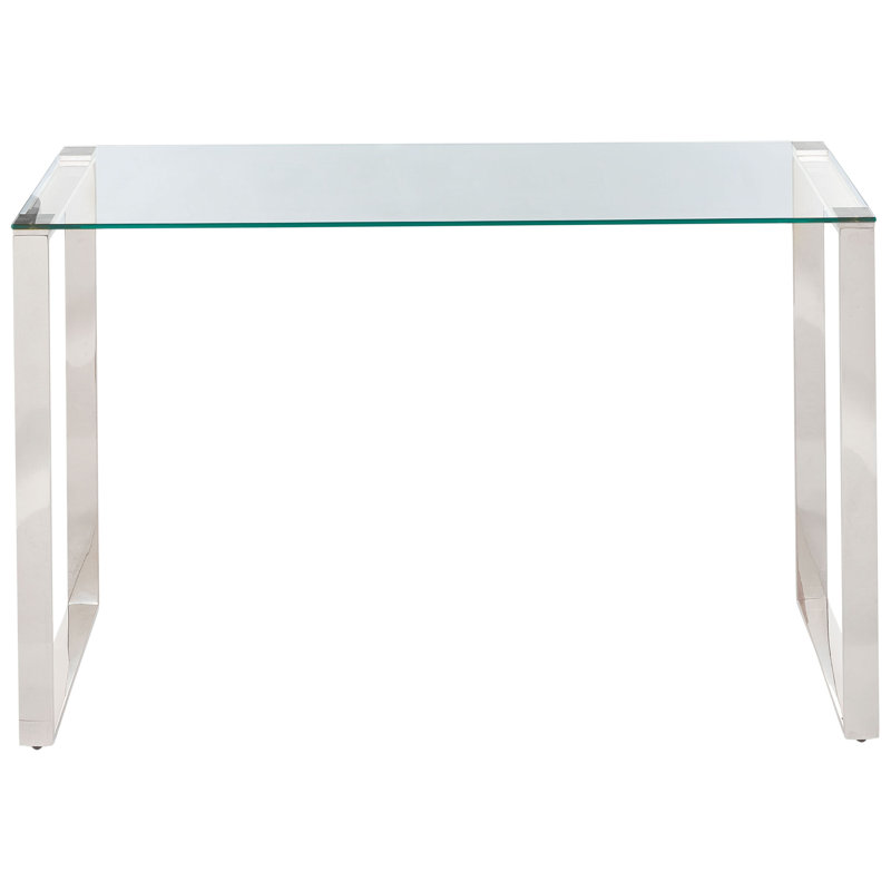 Nurlana 120cm Glass Top Console Table, Silver