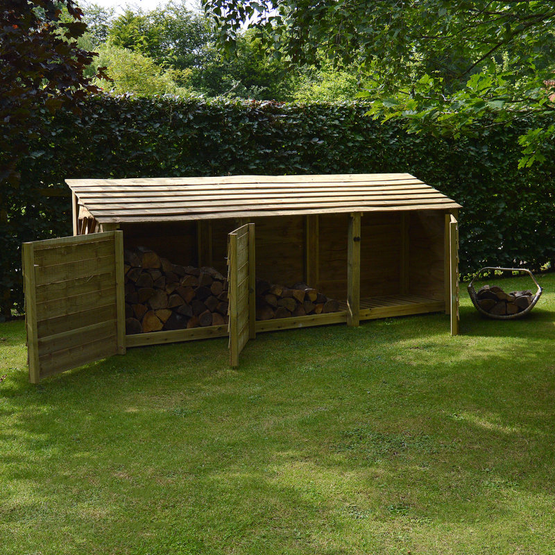 Urbanna 80cm D Solid Wood Log Store, Light Green