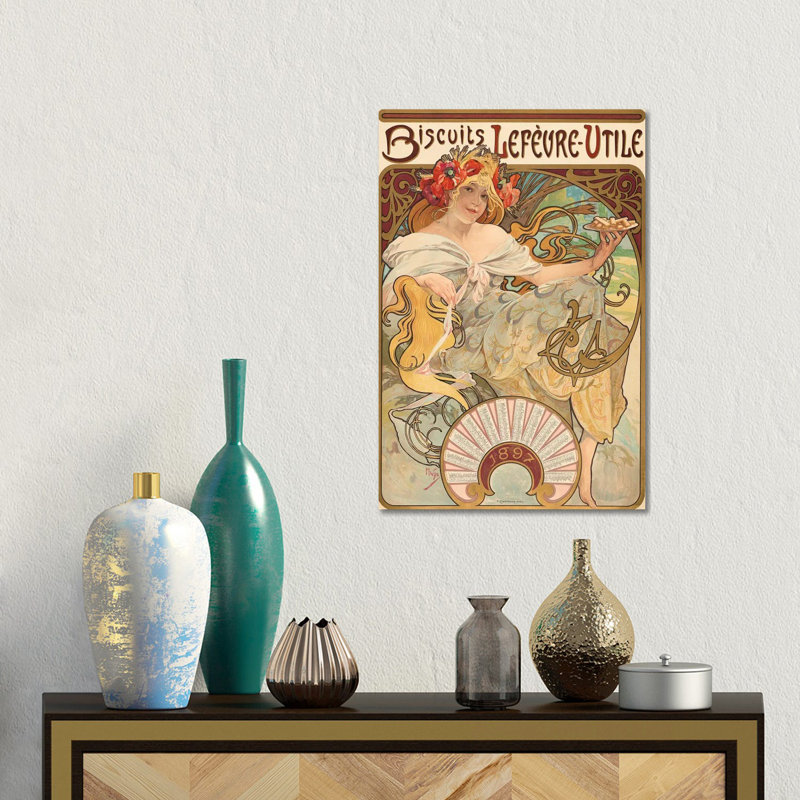 Biscuits Lefervre-Utile, 1896, H 18 po x l 12 po x P 1,5 po, Pas de tapis, Toile tendue
