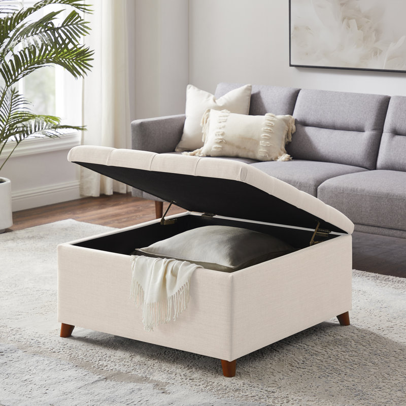 Gotelind Natural Square Storage Ottoman