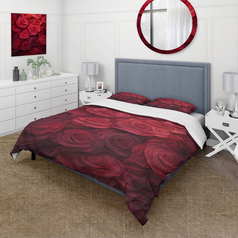 Ensemble de housse de couette The Beauty Of Red Roses - Roses, Housse de couette pour lit simple