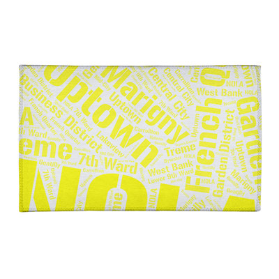 Tapis jaune barhood de à tissage plat rand cite city