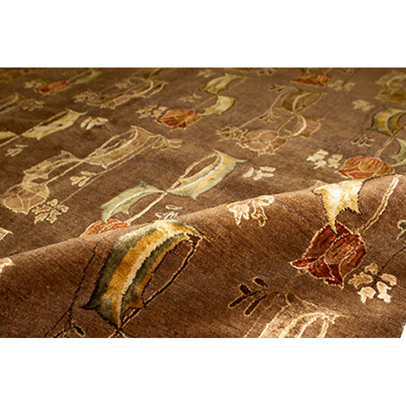 Tapis brun de haute qualité noué à la main