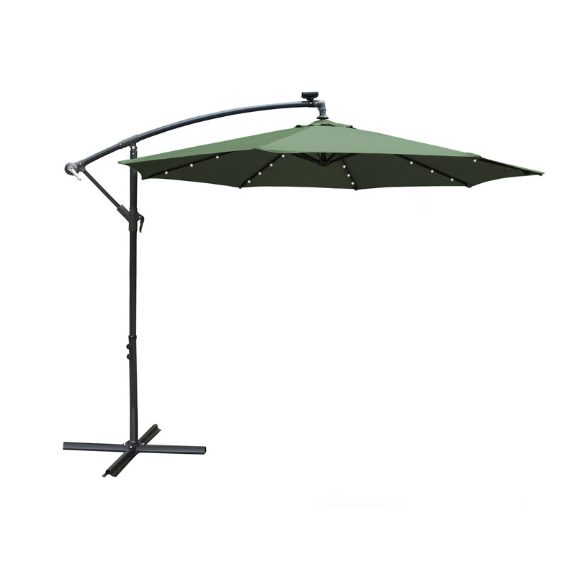 Horan 300cm Lighted Cantilever Parasol, Green