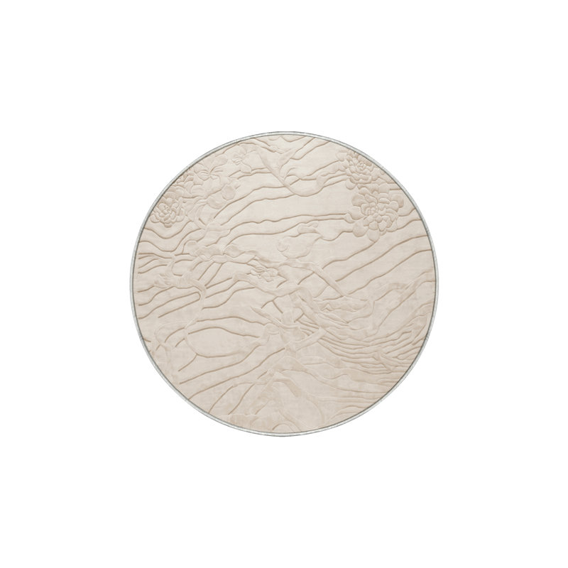 Machine Washable Beige Area Rug, Round 6'