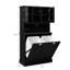 Armoire de salle de bain noire à panier basculant. Fabrication E1, support de charge de 150 lb. Espace intérieur avec tablettes réglables. Gardez les sacs amovibles dissimulés. Poignée carrée élégante. Revêtement durable.-933375936-933375950