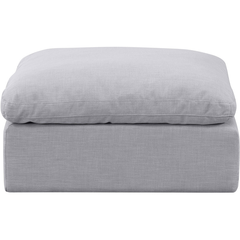 Itala Upholstered Modular Ottoman, Grey Linen Textured Fabric