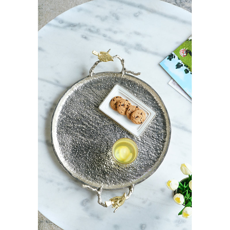 S/2 21x17x4.5" Alvada Decorative Trays, 4.5" H x 17" W x 21" D, Silver/Gold