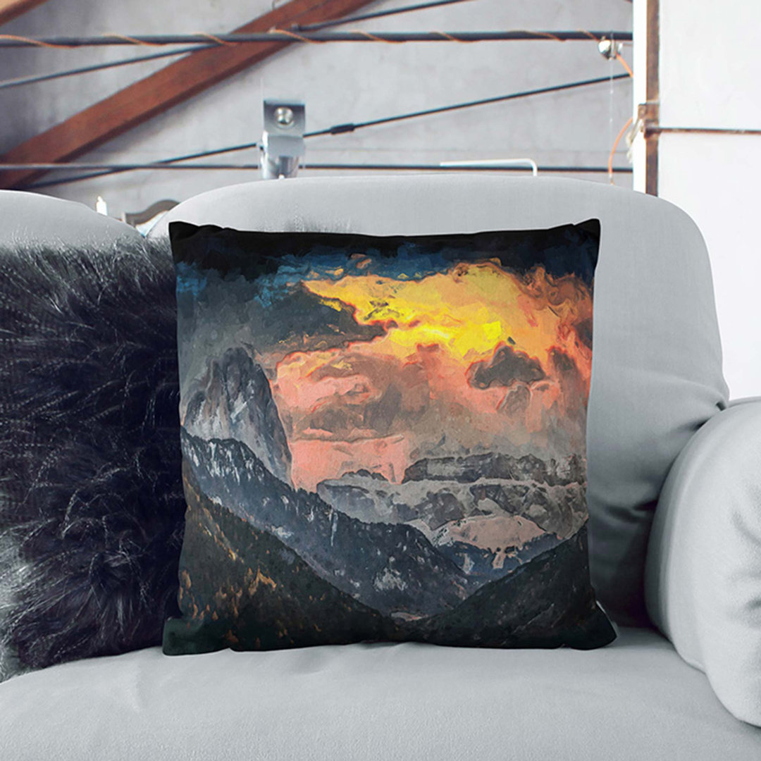 Fire Skies in Abstract Cushion with Filling