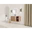 Meuble-lavabo mural avec lavabo en céramique et tablettes de rangement et 1 porte à fermeture en douceur-315879424