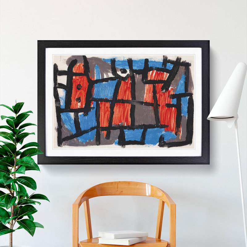 The Hour Before One Night by Paul Klee - Picture Frame Painting, 36cm H x 48cm W x 2cm D, Black