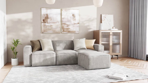 Latitude Run® Bridgetown Contemporary 6 Piece Modular Sectional Sofa with 2  Ottomans