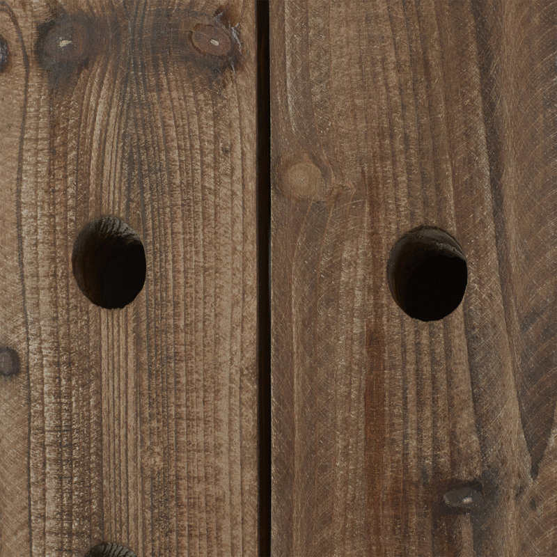 Porte-bouteilles à fixation murale en bois massif Latalia Fremont, Brun, H 57 po x l 21 po x P 4 po