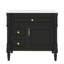 Meuble-lavabo autoportant de 36 pouces avec lavabo, lavabo en céramique, tiroir rabattable, tablette ajustable, structure en bois d'hévéa-985685547